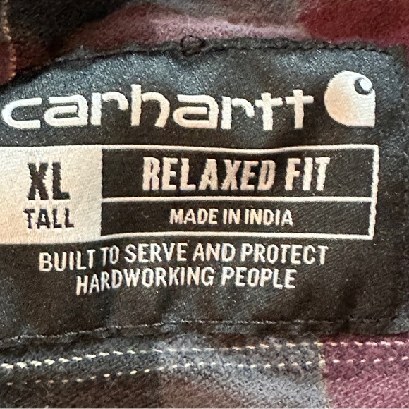 Carhartt Men's Rugged Flex Relaxed Fit Midweight Flannel Long Sleeve Sz XL Tall - Picture 9 of 11
